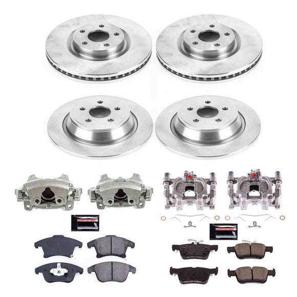 PowerStop OE Stock Replacement Low-Dust Ceramic Brake Pad, Rotor and Caliper Kit