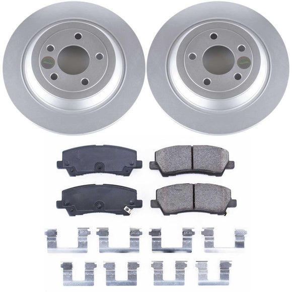 PowerStop Genuine Geomet Coated Rotor and Low-Dust Ceramic Brake Pad Kit