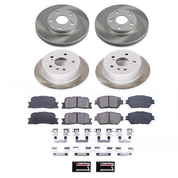 PowerStop Semi-Coated Rotor and Low-Dust Ceramic Brake Pad Kit