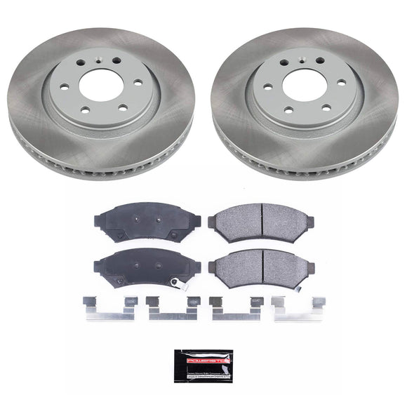 PowerStop Semi-Coated Rotor and Low-Dust Ceramic Brake Pad Kit