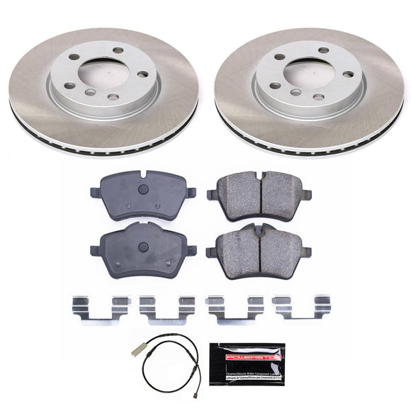 PowerStop Semi-Coated Rotor and Low-Dust Ceramic Brake Pad Kit