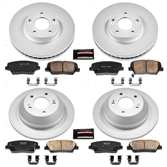 PowerStop Genuine Geomet Coated Rotor and Low-Dust Ceramic Brake Pad Kit