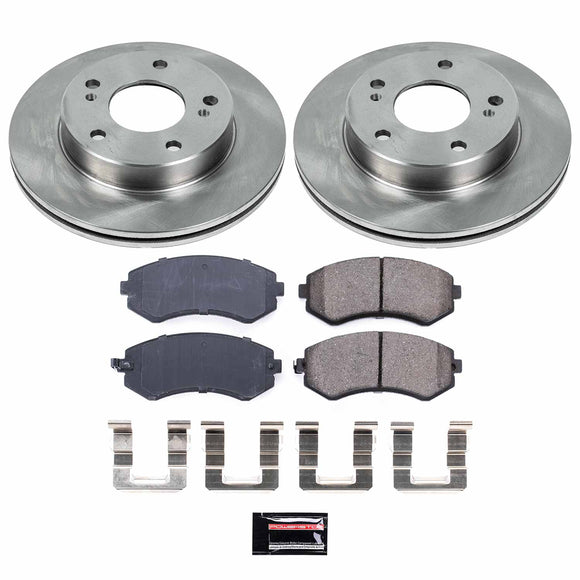 PowerStop OE Stock Replacement Low-Dust Ceramic Brake Pad and Rotor Kit