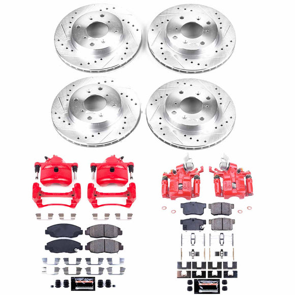 PowerStop Z23 Daily Driver Carbon-Fiber Ceramic Pads Drilled & Slotted Rotor & C
