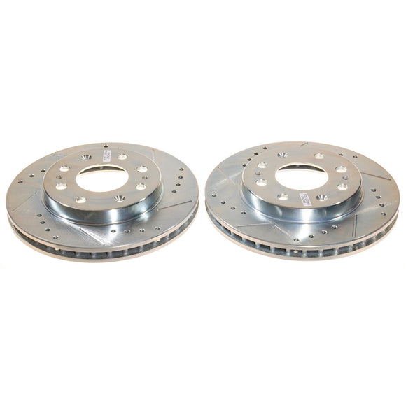 PowerStop Evolution Drilled Slotted Rotors Pair Front For Mitsubishi Galant