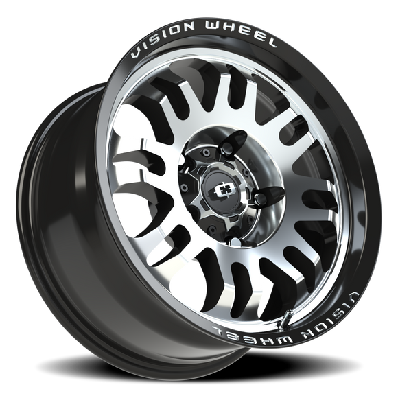 17x8.5 Vision 409 Inferno Gloss Black Machined Face 5x150 ET0 Wheel Rim