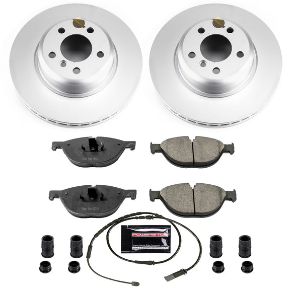 PowerStop Genuine Geomet Coated Rotor and Carbon-Fiber Ceramic Brake Pad Kit