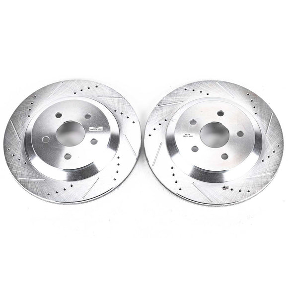 PowerStop Evolution Drilled Slotted Rotors Pair Rear For Ford Freestar