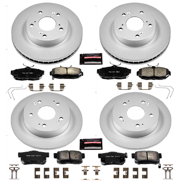 PowerStop Genuine Geomet Coated Rotor and Low-Dust Ceramic Brake Pad Kit