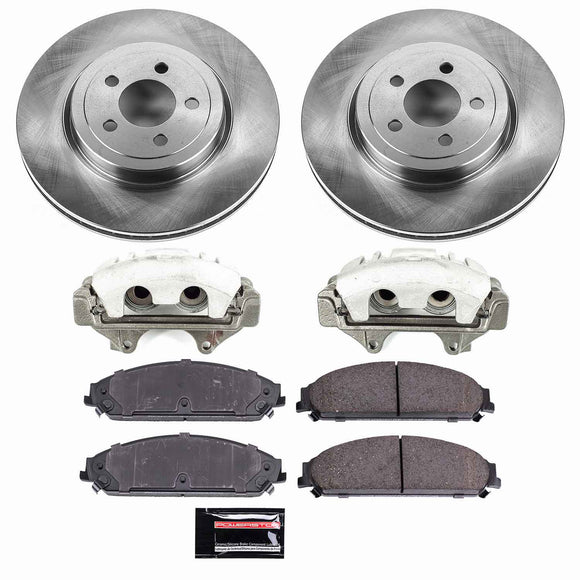 PowerStop OE Stock Replacement Low-Dust Ceramic Brake Pad, Rotor and Caliper Kit
