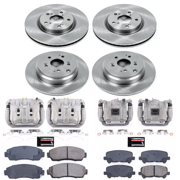 PowerStop OE Stock Replacement Low-Dust Ceramic Brake Pad, Rotor and Caliper Kit
