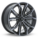 18x8 RTX Black Widow Black Machined Grey 5x108 ET40 wheel/rim-1