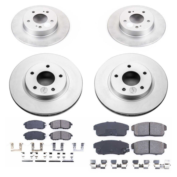 PowerStop Genuine Geomet Coated Rotor and Low-Dust Ceramic Brake Pad Kit