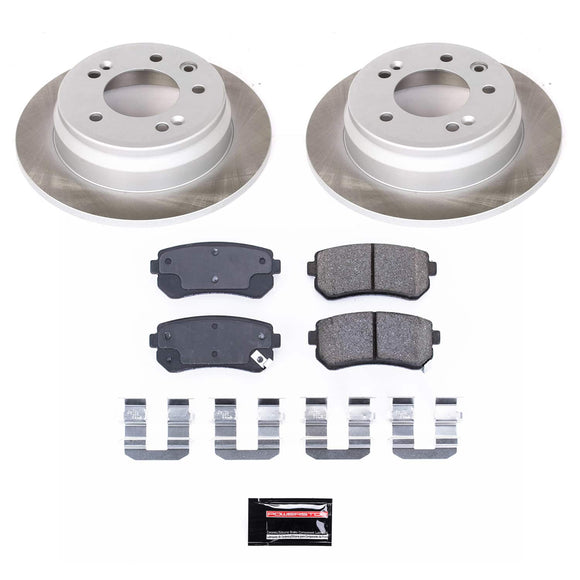 PowerStop Semi-Coated Rotor and Low-Dust Ceramic Brake Pad Kit
