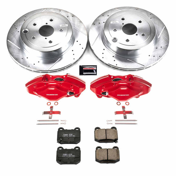 PowerStop Z23 Daily Driver Carbon-Fiber Ceramic Pads Drilled & Slotted Rotor & C