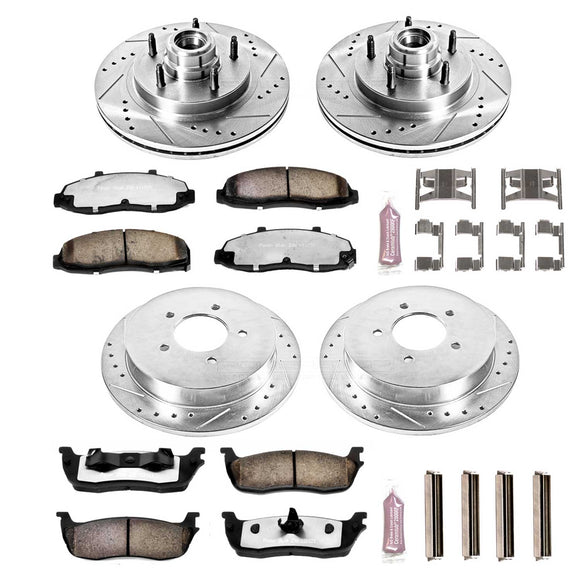 PowerStop Z36 Carbon-Fiber Ceramic Brake Pad with Drilled and Slotted Rotor Kit