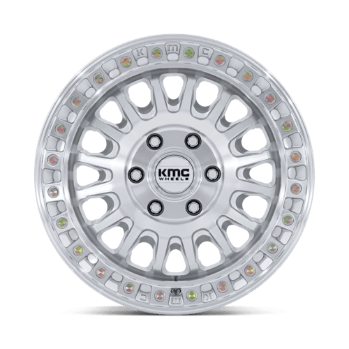 17x8 KMC KM552 IMS Gloss Silver Machined Face 6x139.7 ET32 CB106.1 Wheel