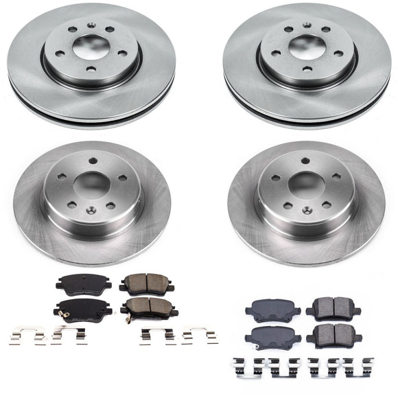 PowerStop OE Stock Replacement Low-Dust Ceramic Brake Pad and Rotor Kit