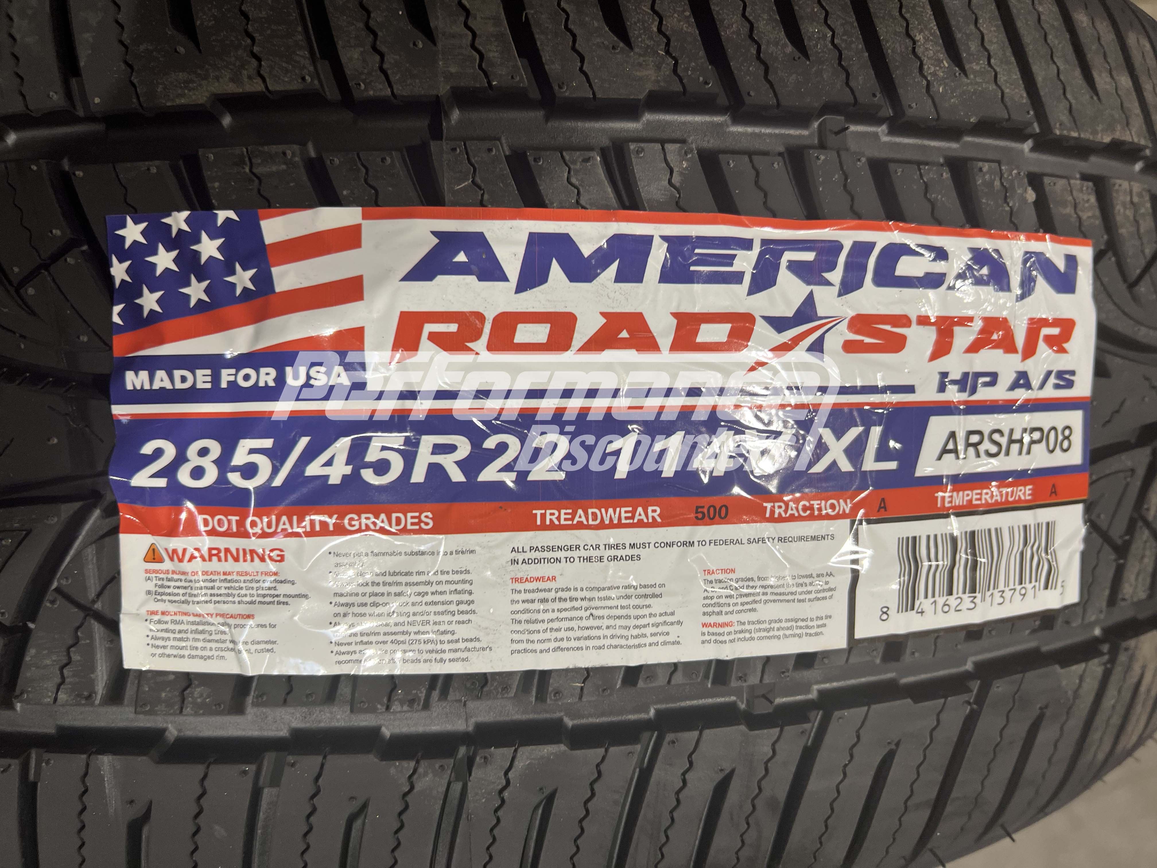 American Roadstar HP A/S Tire(s) 285/45R22 114V SL BSW 285 45 22 2854522