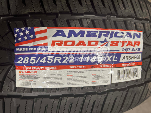 285/45R22 American Roadstar HP A/S 114V BSW SL 285 45 22 2854522