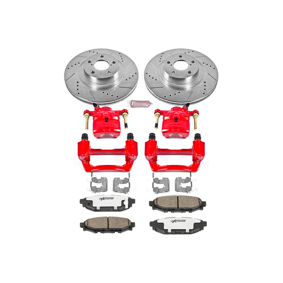 PowerStop Z26 Street Performance Ceramic Brake Pad, Drilled Slotted Rotor, and C