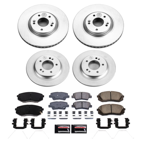PowerStop Genuine Geomet Coated Rotor and Low-Dust Ceramic Brake Pad Kit