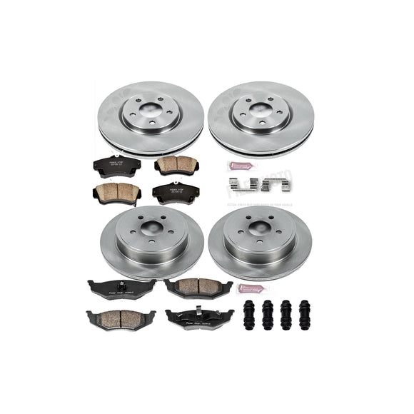 PowerStop OE Stock Replacement Low-Dust Ceramic Brake Pad and Rotor Kit
