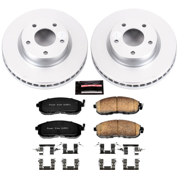 PowerStop Genuine Geomet Coated Rotor and Low-Dust Ceramic Brake Pad Kit