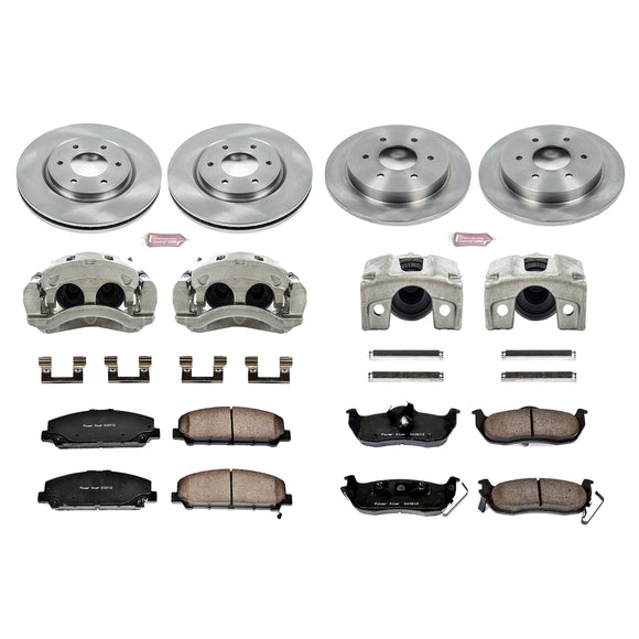 PowerStop OE Stock Replacement Low-Dust Ceramic Brake Pad, Rotor and Caliper Kit