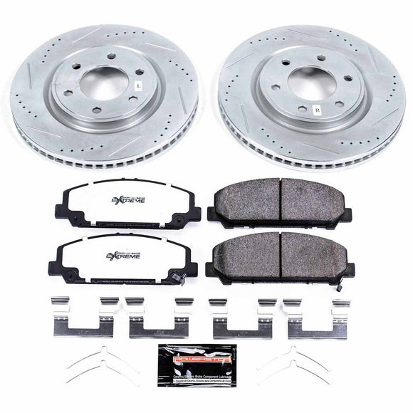 PowerStop Z36 Carbon-Fiber Ceramic Brake Pad with Drilled and Slotted Rotor Kit