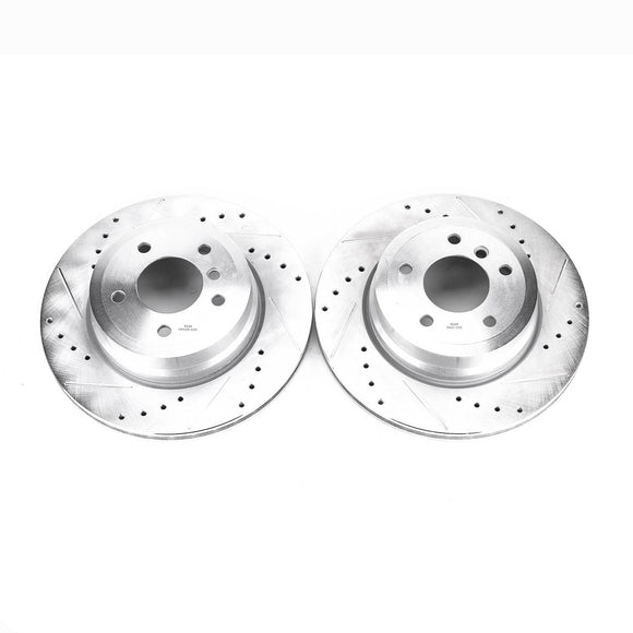 PowerStop Evolution Drilled Slotted Rotors Pair Rear For BMW 135i