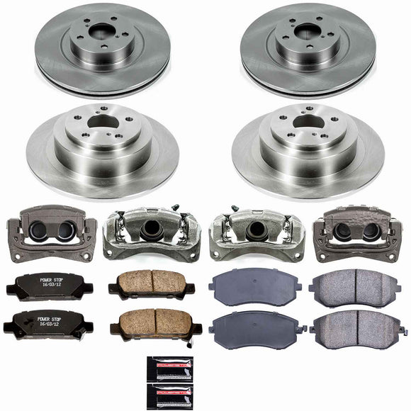 PowerStop OE Stock Replacement Low-Dust Ceramic Brake Pad, Rotor and Caliper Kit