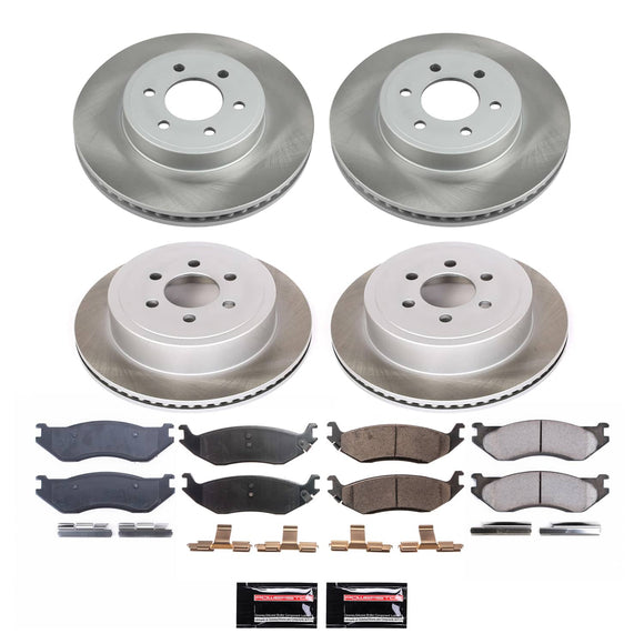 PowerStop Semi-Coated Rotor and Low-Dust Ceramic Brake Pad Kit