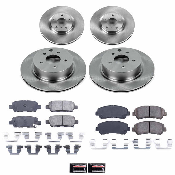 PowerStop OE Stock Replacement Low-Dust Ceramic Brake Pad and Rotor Kit