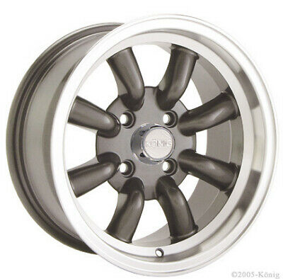 15x7 Konig Rewind Graphite/Machined Lip 4x100 ET40 Wheel Rim