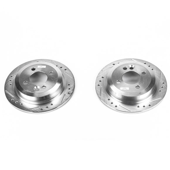 PowerStop Evolution Drilled Slotted Rotors Pair Rear For Mini Cooper