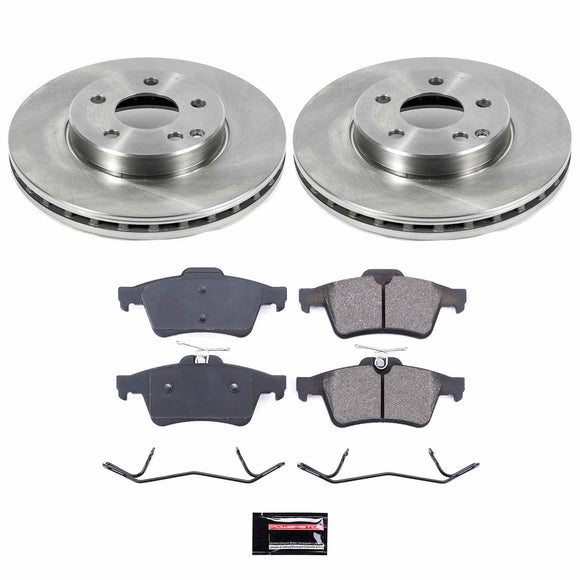 PowerStop OE Stock Replacement Low-Dust Ceramic Brake Pad and Rotor Kit