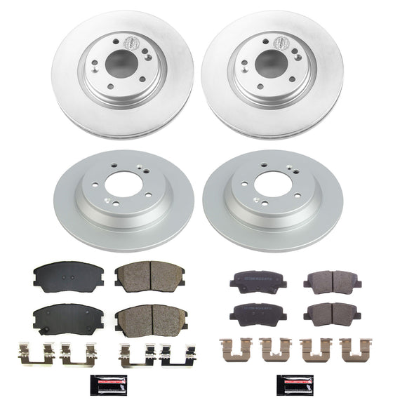 PowerStop Genuine Geomet Coated Rotor and Low-Dust Ceramic Brake Pad Kit