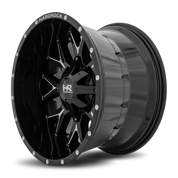 20x12 Hardrock Affliction Gloss Black Milled 5x127/139.7 ET-44 wheel/rim