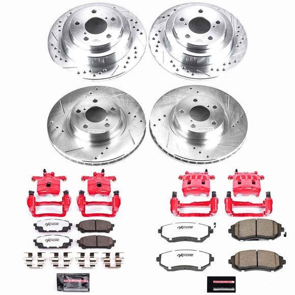 PowerStop Z26 Street Performance Ceramic Brake Pad, Drilled Slotted Rotor, and C