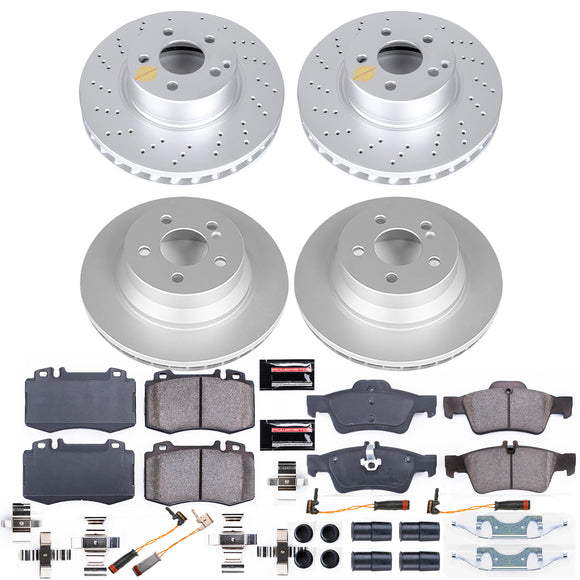 PowerStop Genuine Geomet Coated Rotor and Carbon-Fiber Ceramic Brake Pad Kit