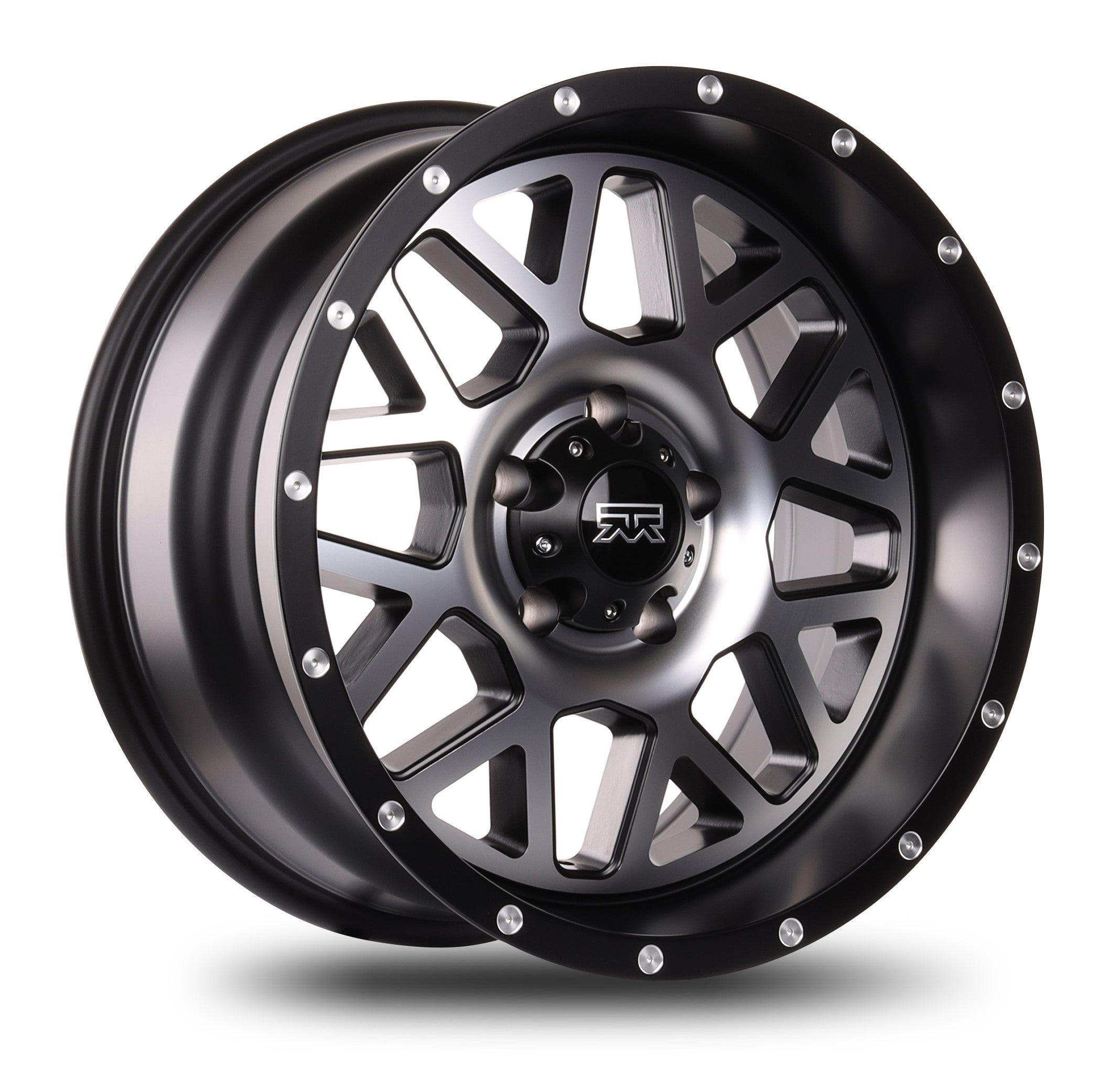 18x9 Mudder Trucker MT859 Mutiny Black Machined 5x127 5x5 ET-12 Wheel Rim