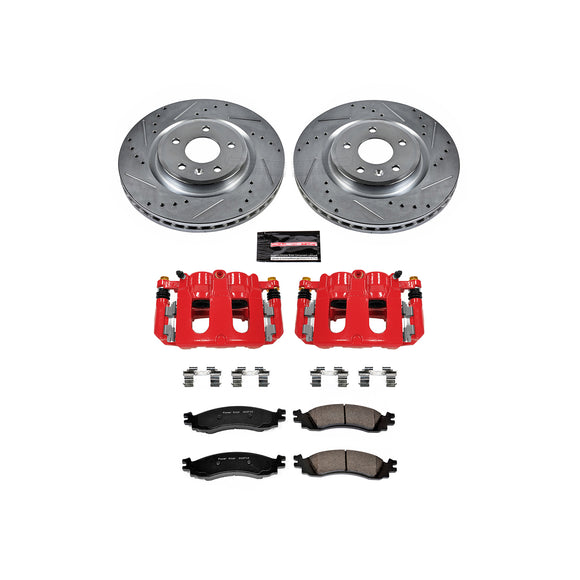PowerStop Z23 Daily Driver Carbon-Fiber Ceramic Pads Drilled & Slotted Rotor & C