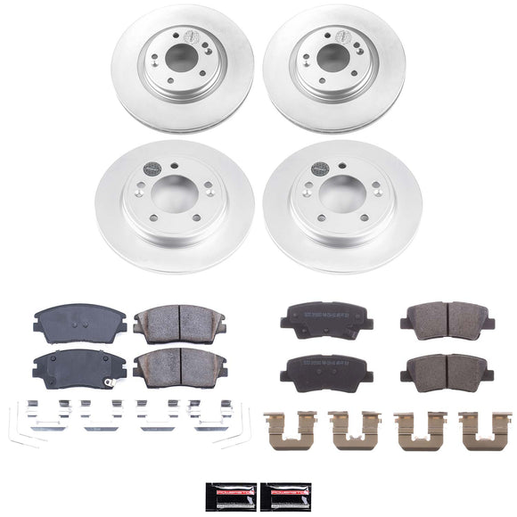 PowerStop Genuine Geomet Coated Rotor and Low-Dust Ceramic Brake Pad Kit