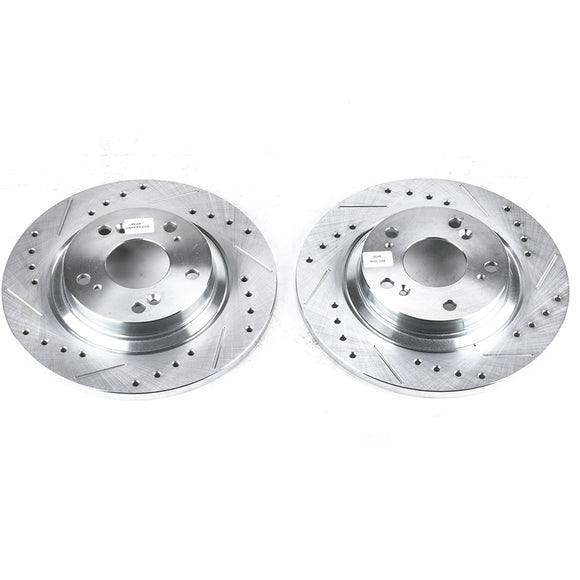 PowerStop Evolution Drilled Slotted Rotors Pair Rear For Honda S2000