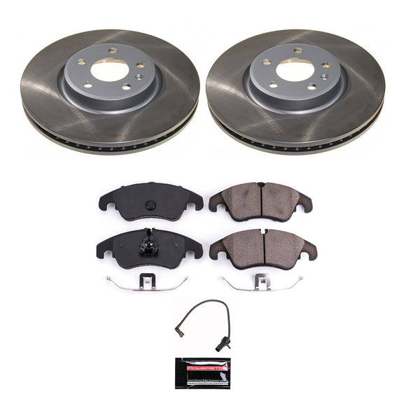PowerStop Semi-Coated Rotor and Low-Dust Ceramic Brake Pad Kit