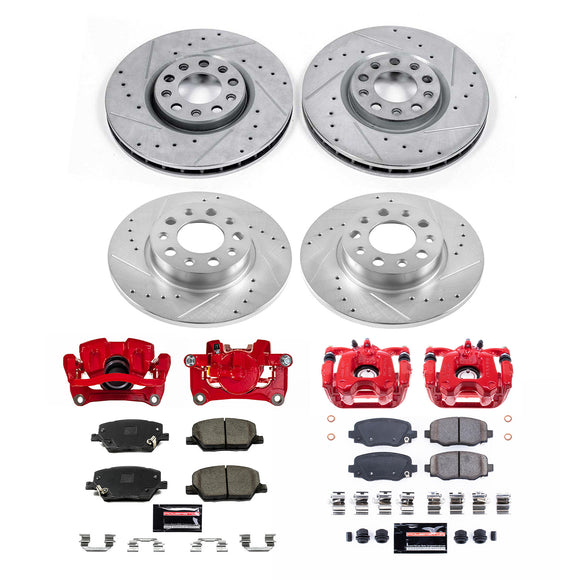 PowerStop Z23 Daily Driver Carbon-Fiber Ceramic Pads Drilled & Slotted Rotor & C