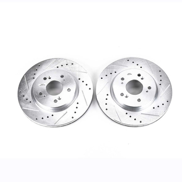 PowerStop Evolution Drilled Slotted Rotors Pair Front For Honda CR-V