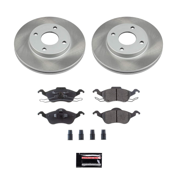 PowerStop Semi-Coated Rotor and Low-Dust Ceramic Brake Pad Kit