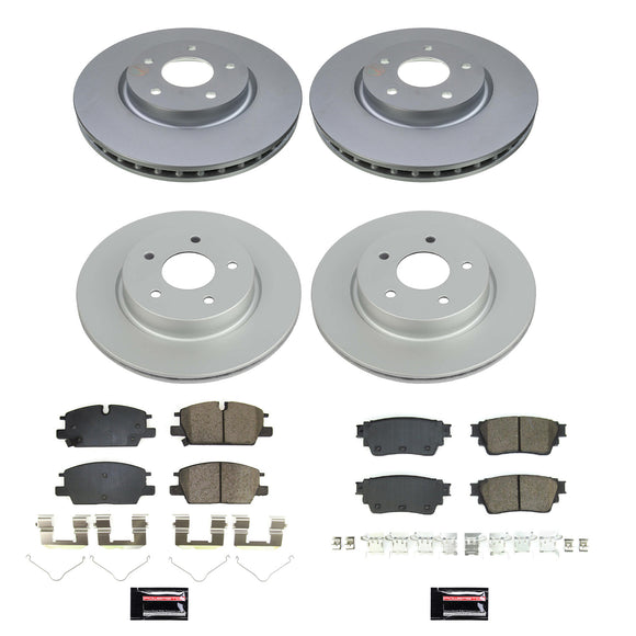 PowerStop Genuine Geomet Coated Rotor and Low-Dust Ceramic Brake Pad Kit